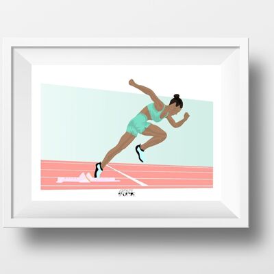 Affiche sport athlétisme "Sprint femme"