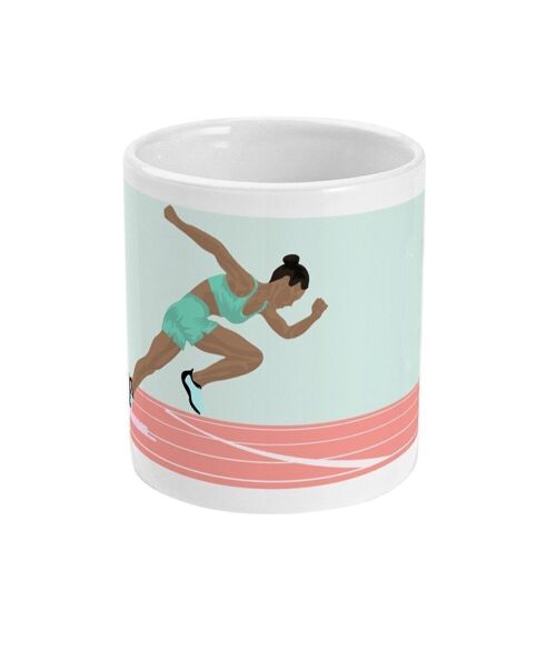 Tasse sport ou mug athlétisme "Sprint femme" - Personnalisable