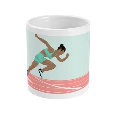 Tasse sport ou mug athlétisme "Sprint femme" - Personnalisable