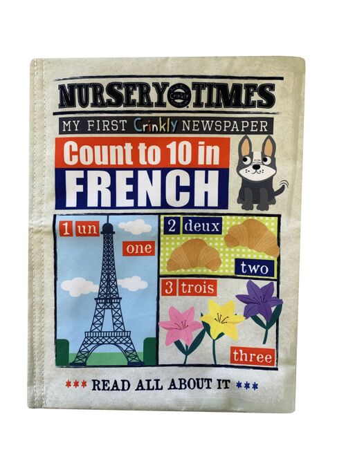 Nursery Times Crinkly Newspaper - Count to 10 in French *NEW*