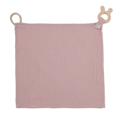 Cuddly towel muslin rabbit pink