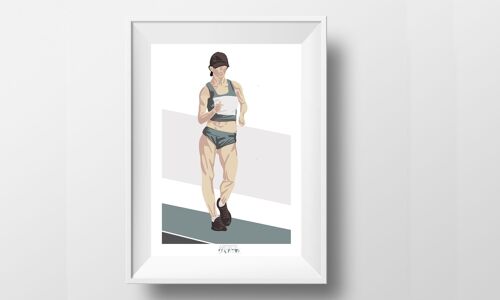 Affiche sport athlétisme "Marche femme"