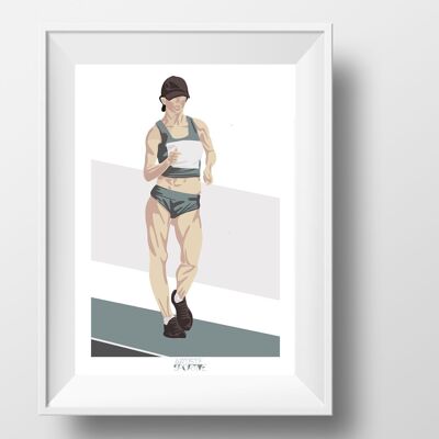 Affiche sport athlétisme "Marche femme"