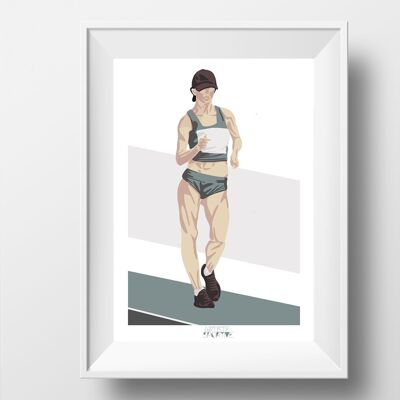 Affiche sport athlétisme "Marche femme"