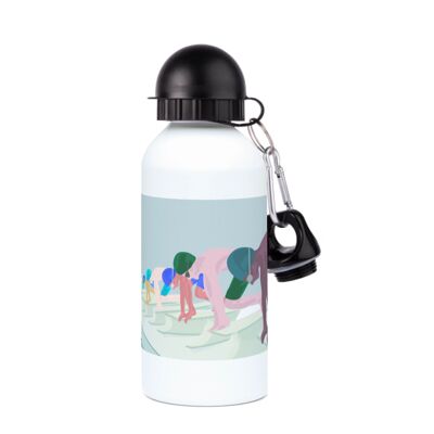 Botella de agua deportiva de aluminio Natación "El salto de los chicos" - Personalizable