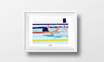 Affiche sport Natation "Le papillon du garçon" 2