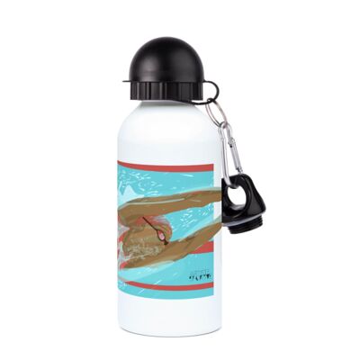 Botella de agua deportiva de aluminio Natación "The girl's swim" - Personalizable