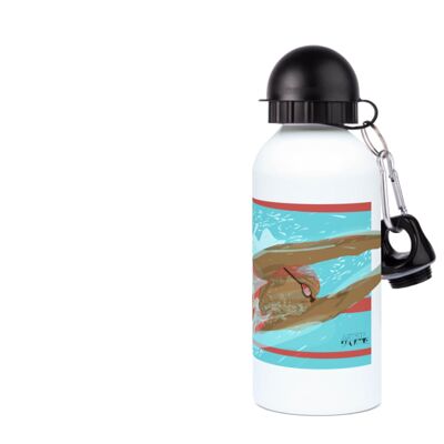 Botella de agua deportiva de aluminio Natación "The girl's swim" - Personalizable