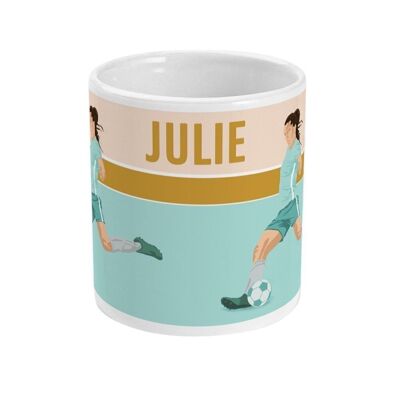 Tasse sport ou mug football "Footballeuse" - Personnalisable