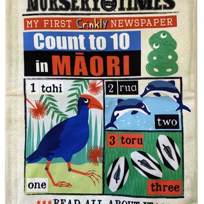 Periódico arrugado Nursery Times - Cuenta hasta 10 en maorí *NUEVO*