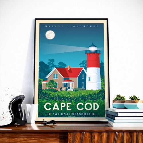 Affiche Voyage Cape Cod - Massachusetts - Etats-Unis 50x70 cm