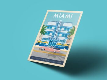 Affiche Voyage Miami Colony Hotel - Floride - Etats-Unis 30x40 cm 3