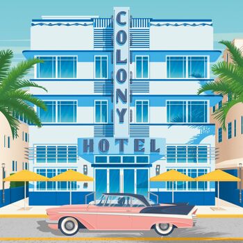 Affiche Voyage Miami Colony Hotel - Floride - Etats-Unis 30x40 cm 4