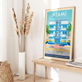Affiche Voyage Miami Colony Hotel - Floride - Etats-Unis 30x40 cm 5