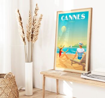 Affiche Voyage Cannes France - La Croisette 30x40 cm 3