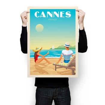 Affiche Voyage Cannes France - La Croisette 30x40 cm 5