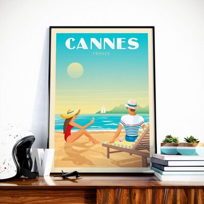 Póster de viaje de Cannes, Francia - La Croisette 21x29,7 cm [A4]