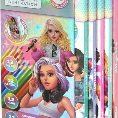Set of 48 colored pencils and sketchbook - WOW Generation