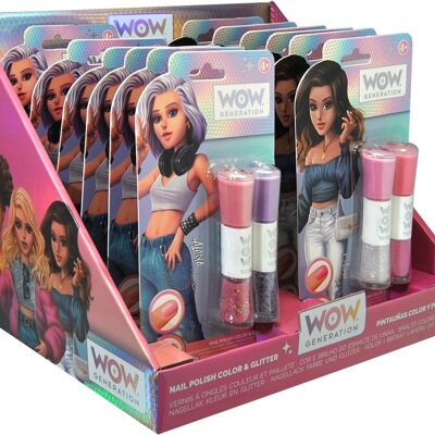 Set of 2 pastel and glitter varnishes - WOW Generation