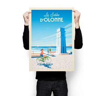 Affiche Voyage Les Sables d'Olonne France - L'Horloge 50x70 cm 5