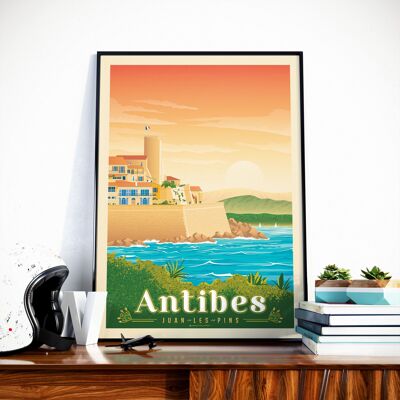 Póster de viaje Antibes Juan Les Pins Francia - Château Grimaldi 21x29,7 cm [A4]