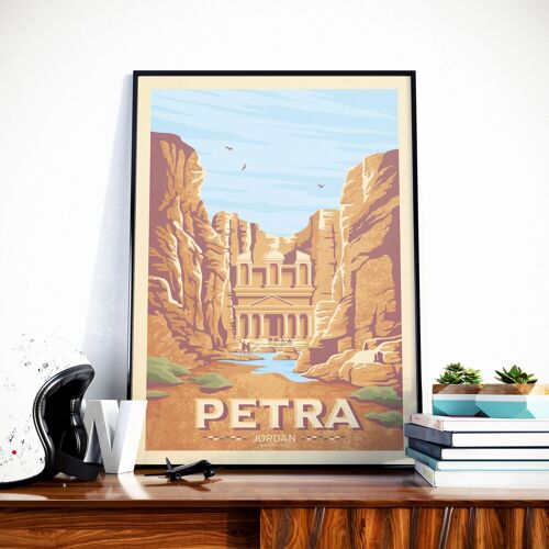 Affiche Voyage Petra Jordanie Afrique - La Khazneh 21x29.7 cm [A4]