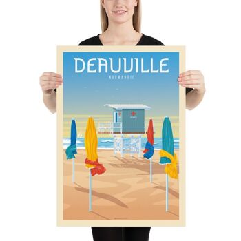 Affiche Voyage Deauville Normandie France - La Plage 50x70 cm 4