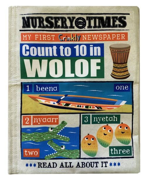 Nursery Times Crinkly Newspaper - Count to 10 in Wolof *NEW*