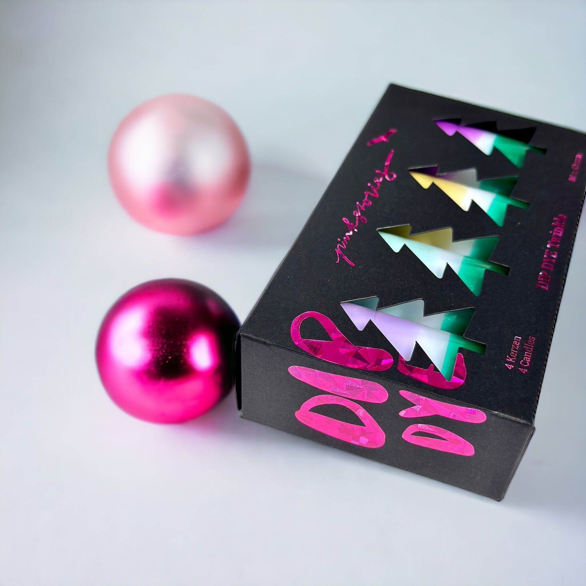 Dip Dye Twinkle * Diamants Émeraude (bougies de Noël)