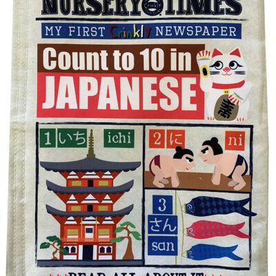 Periódico arrugado Nursery Times: cuenta hasta 10 en japonés *NUEVO*