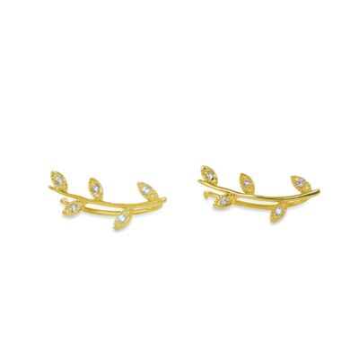 Golden silver shiva earrings