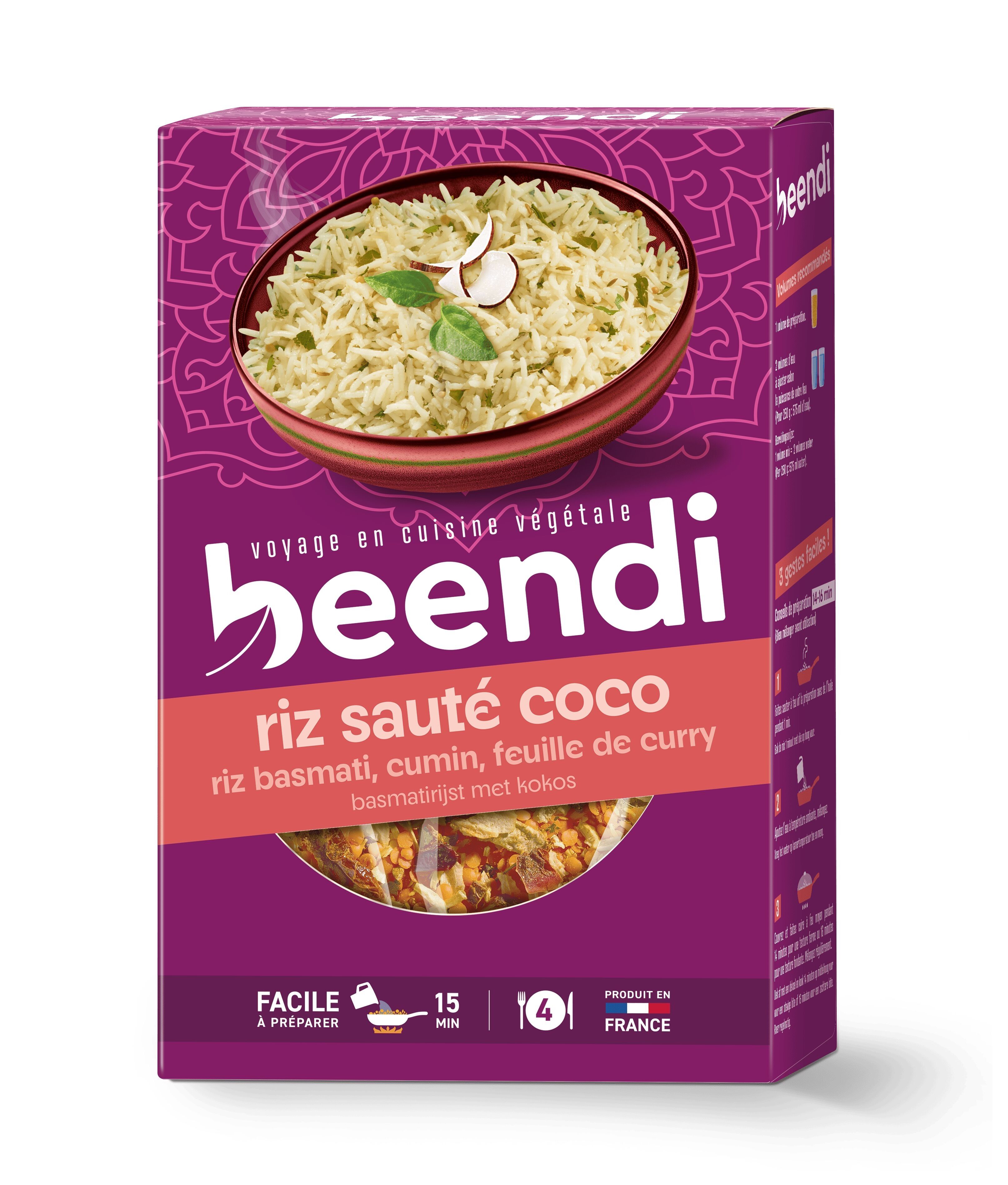beendi Riz basmati sauté à la noix de coco 250g