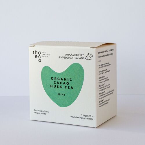 Cacao Husk Tea - Mint - Compostable Pyramid Teabags