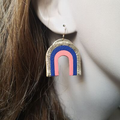 2 Paar Regenbogen-Ohrringe aus Leder