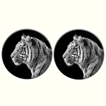 Boutons de manchette Tigre - Noir et Gris 1