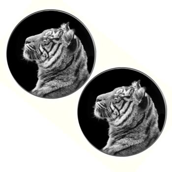 Boutons de manchette Tigre - Noir et Gris 3