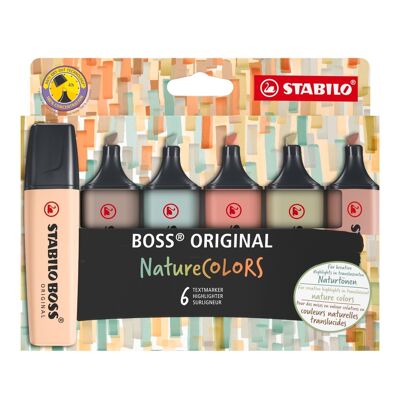 Surligneurs - Etui carton x 6 STABILO BOSS ORIGINAL Nature