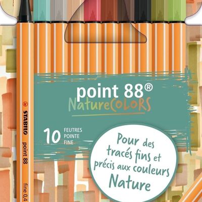 Stylos-feutres - Etui carton x 10 STABILO point 88 Nature