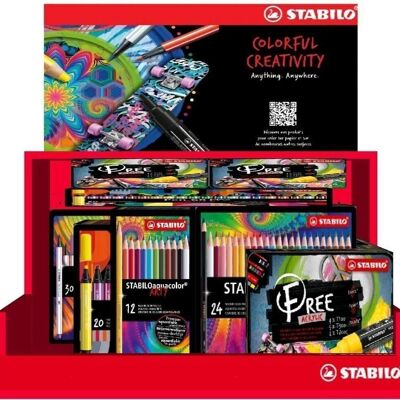 Panière mixte Colorful Creativity : FREE acrylic + Pen 68 brush ARTY + Pen 68 MAX ARTY + STABILOaquacolor ARTY