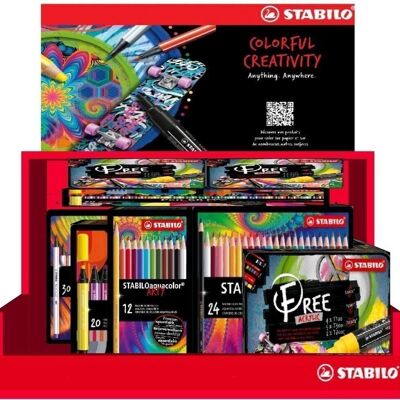 Panière mixte Colorful Creativity : FREE acrylic + Pen 68 brush ARTY + Pen 68 MAX ARTY + STABILOaquacolor ARTY