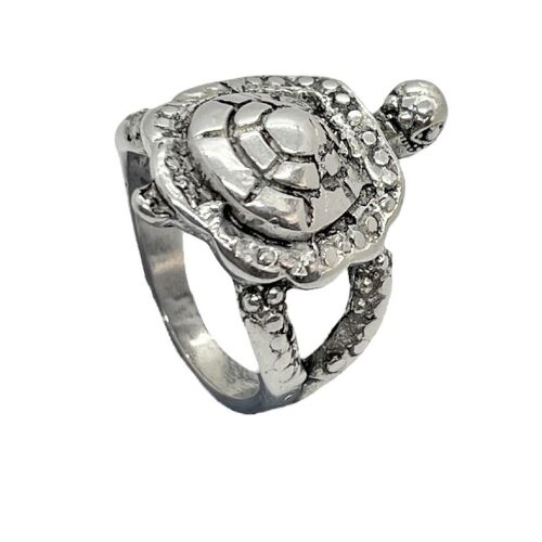 Anillo tortuga plata chapado 7micras