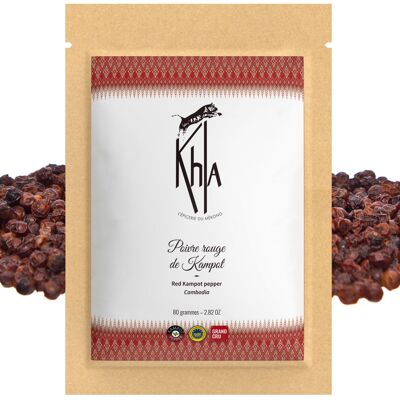 Kampot red pepper ECO PGI - Premium - in grains - 80g bag