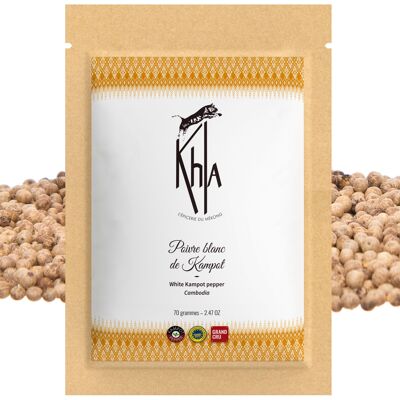 Kampot white pepper ECO PGI - Premium - in grains - 70g bag