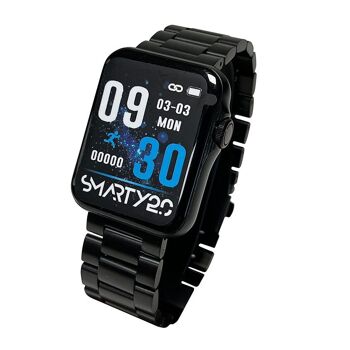 SW028G01 - Montre Connectée Smarty2.0 - Bracelet en Métal - Chrono, photo, fréquence cardiaque, pression sanguine, tracé du parcours 2