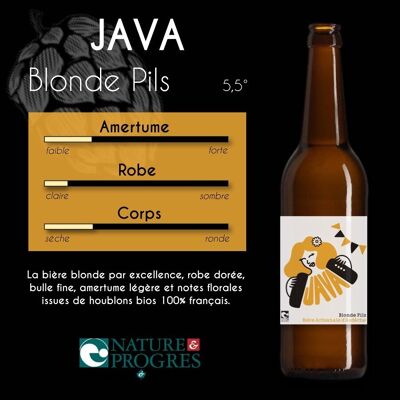 Birra bionda Pils etichetta Nature&Progrès // 50cl // 5,5%