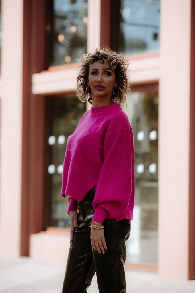 Maglia asimmetrica Imani fucsia