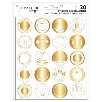 Carnet de 20 stickers - Finitions blanc et or à chaud 1