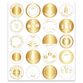 Carnet de 20 stickers - Finitions blanc et or à chaud 3