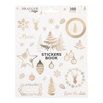 Carnet de stickers en papier - Blanc et or - Noel 1