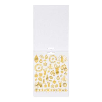 Carnet de stickers en papier - Blanc et or - Noel 2